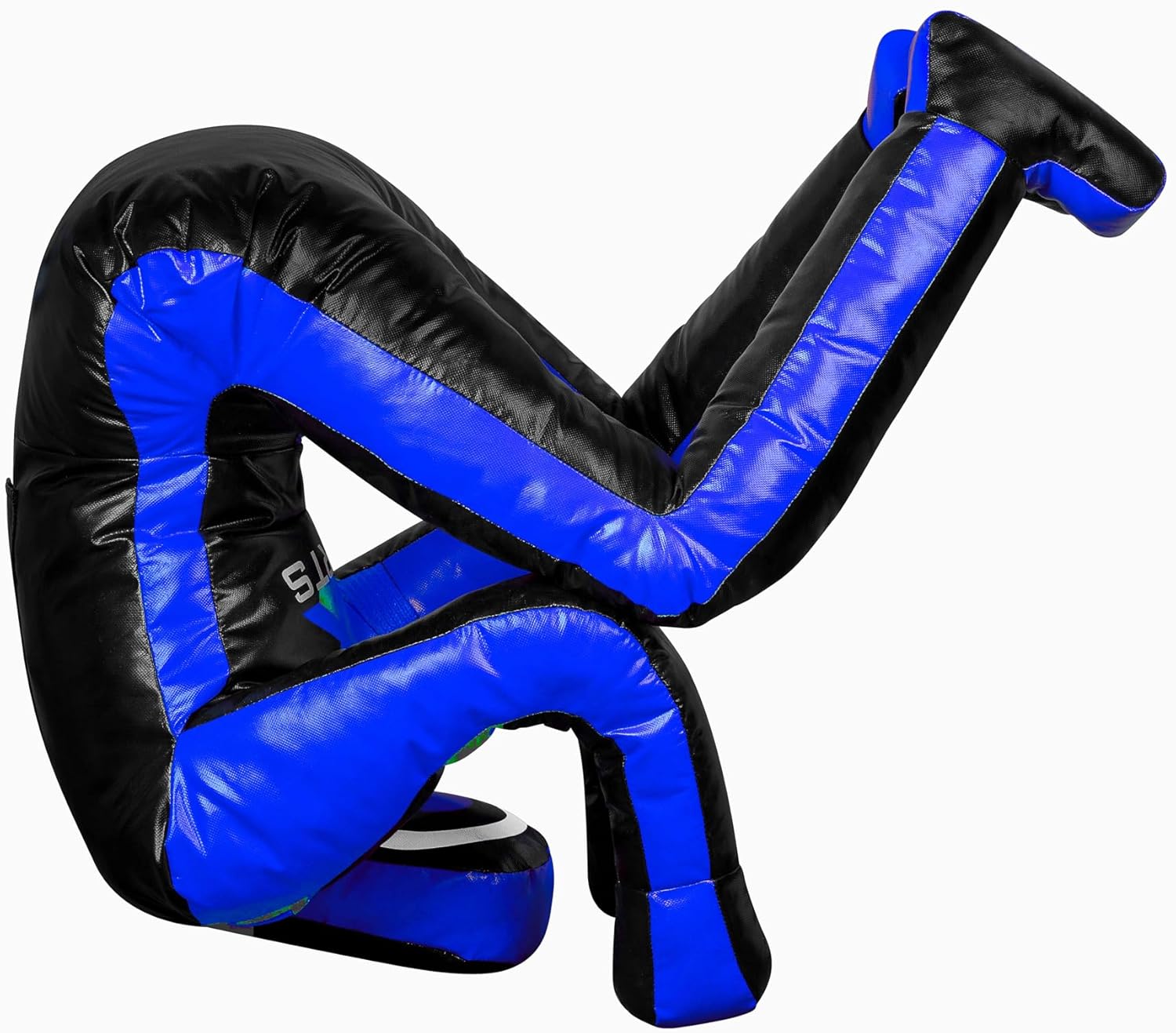 180cm Vinyl Unfilled Sitting Grappling Dummy - Blue & Black for BJJ, MMA, Judo