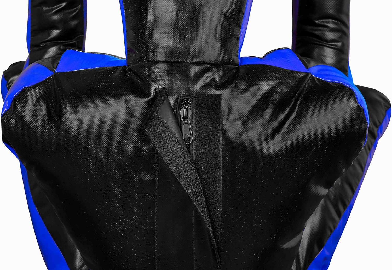 180cm Vinyl Unfilled Sitting Grappling Dummy - Blue & Black for BJJ, MMA, Judo