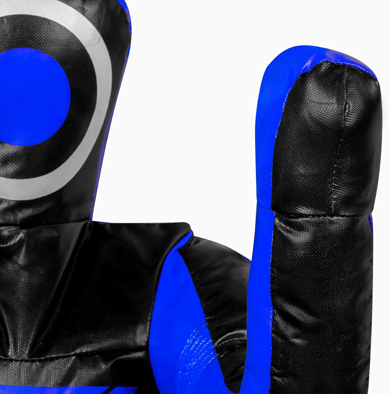 180cm Vinyl Unfilled Sitting Grappling Dummy - Blue & Black for BJJ, MMA, Judo