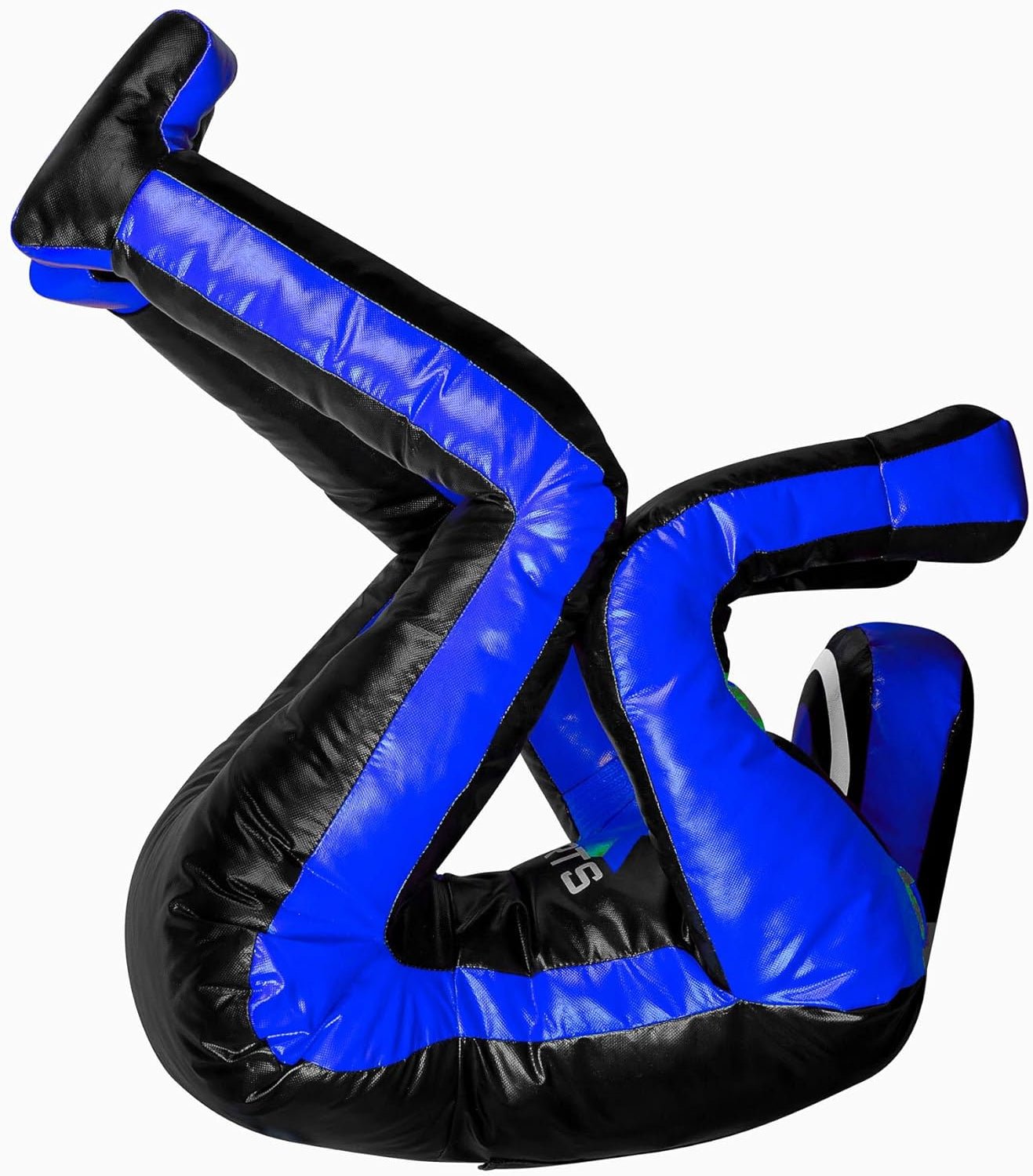 180cm Vinyl Unfilled Sitting Grappling Dummy - Blue & Black for BJJ, MMA, Judo