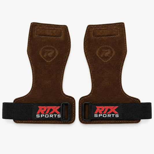 RTX Leder Zughilfen Krafttraining – Lifting Straps mit Premium Grip, Griffhilfe für Deadlift, Fitness & Gym, Handgelenkbandagen für & Gewichtheben, Damen & Herren, 1 Pair