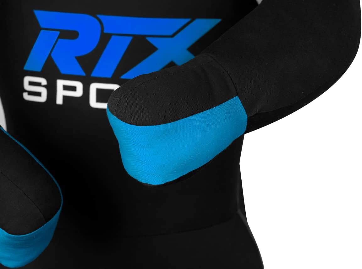 Canvas Unfilled Standing Grappling Dummy - Blue & Black for BJJ, MMA, Judo