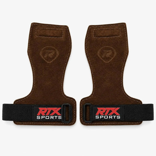 RTX Leder Zughilfen Krafttraining – Lifting Straps mit Premium Grip, Griffhilfe für Deadlift, Fitness & Gym, Handgelenkbandagen für & Gewichtheben, Damen & Herren, 1 Pair