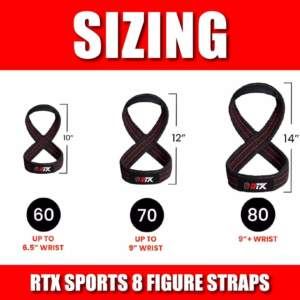 RTX Sports Figure 8 Lifting Straps Strength Training & Bodybuilding Wrist support