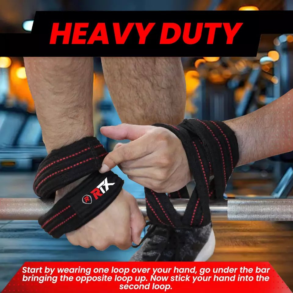RTX Sports Figure 8 Lifting Straps Strength Training & Bodybuilding Wrist support