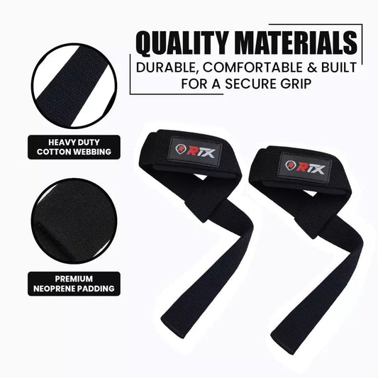 RTX Sports Weightlifting Straps| Wrist Support | Non - Slip Grip | Fitness