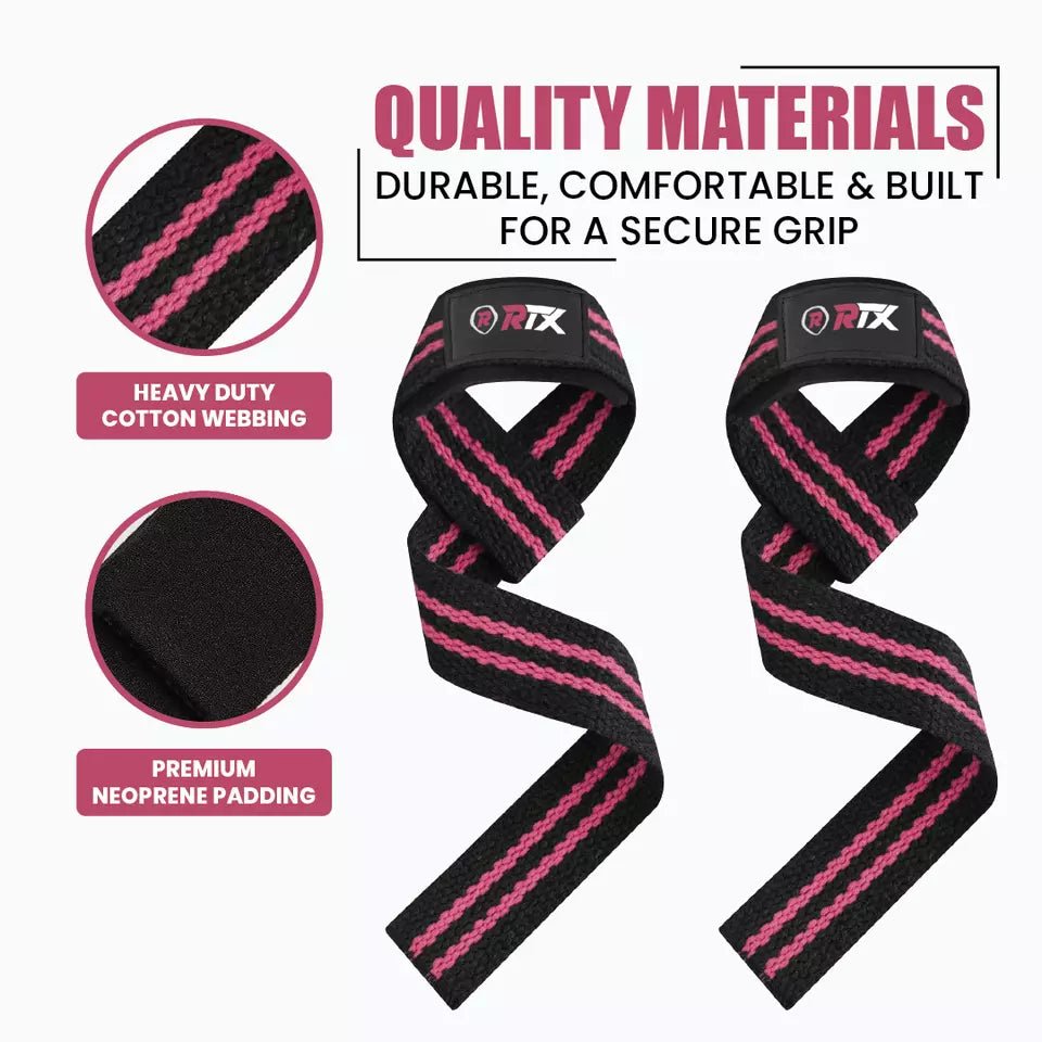 RTX Sports Weightlifting Straps| Wrist Support | Non - Slip Grip | Fitness
