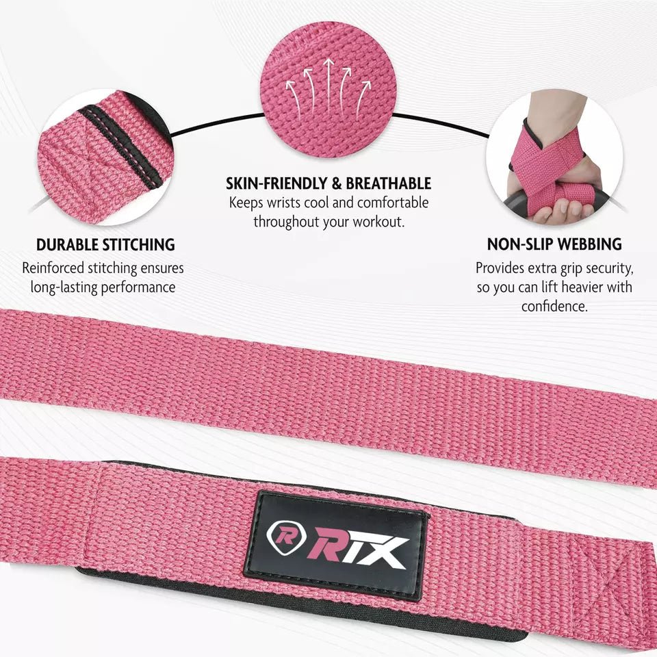 RTX Sports Weightlifting Straps| Wrist Support | Non - Slip Grip | Fitness