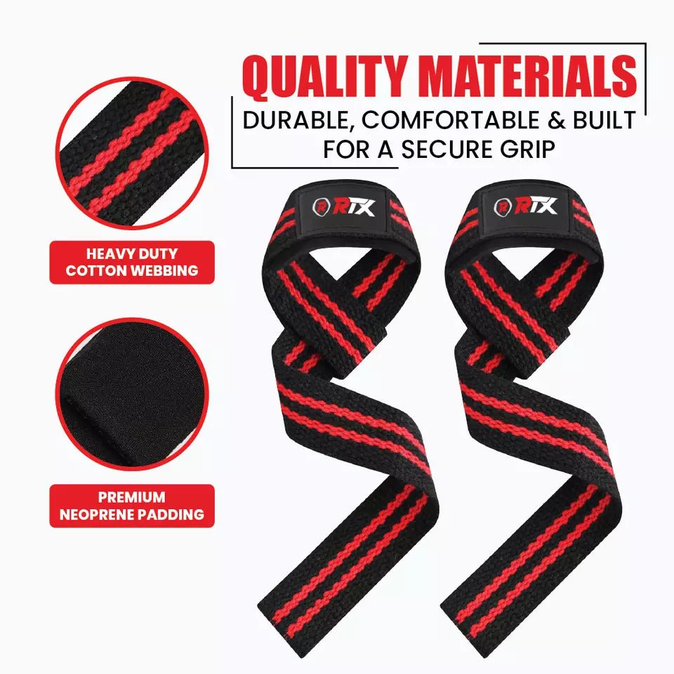 RTX Sports Weightlifting Straps| Wrist Support | Non - Slip Grip | Fitness