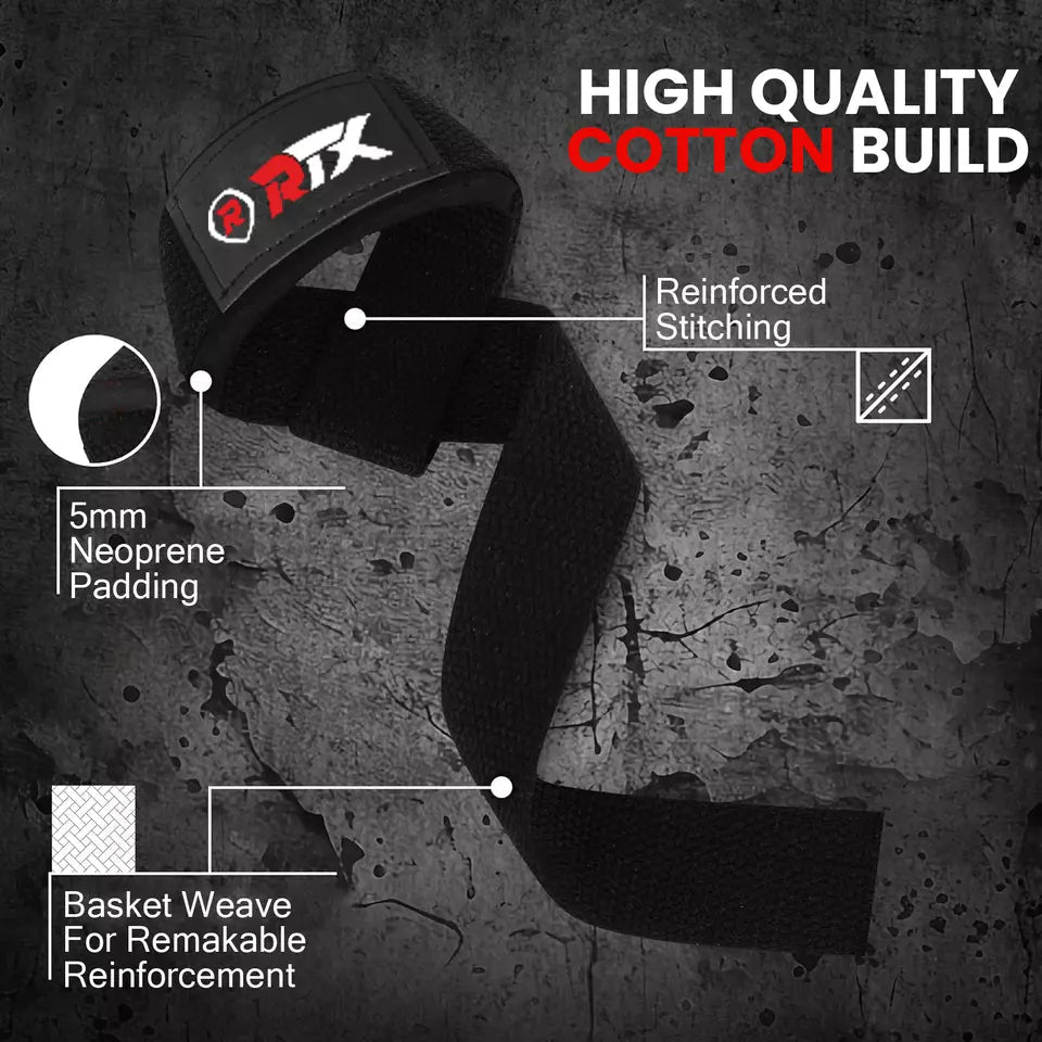 RTX Sports Weightlifting Straps| Wrist Support | Non - Slip Grip | Fitness