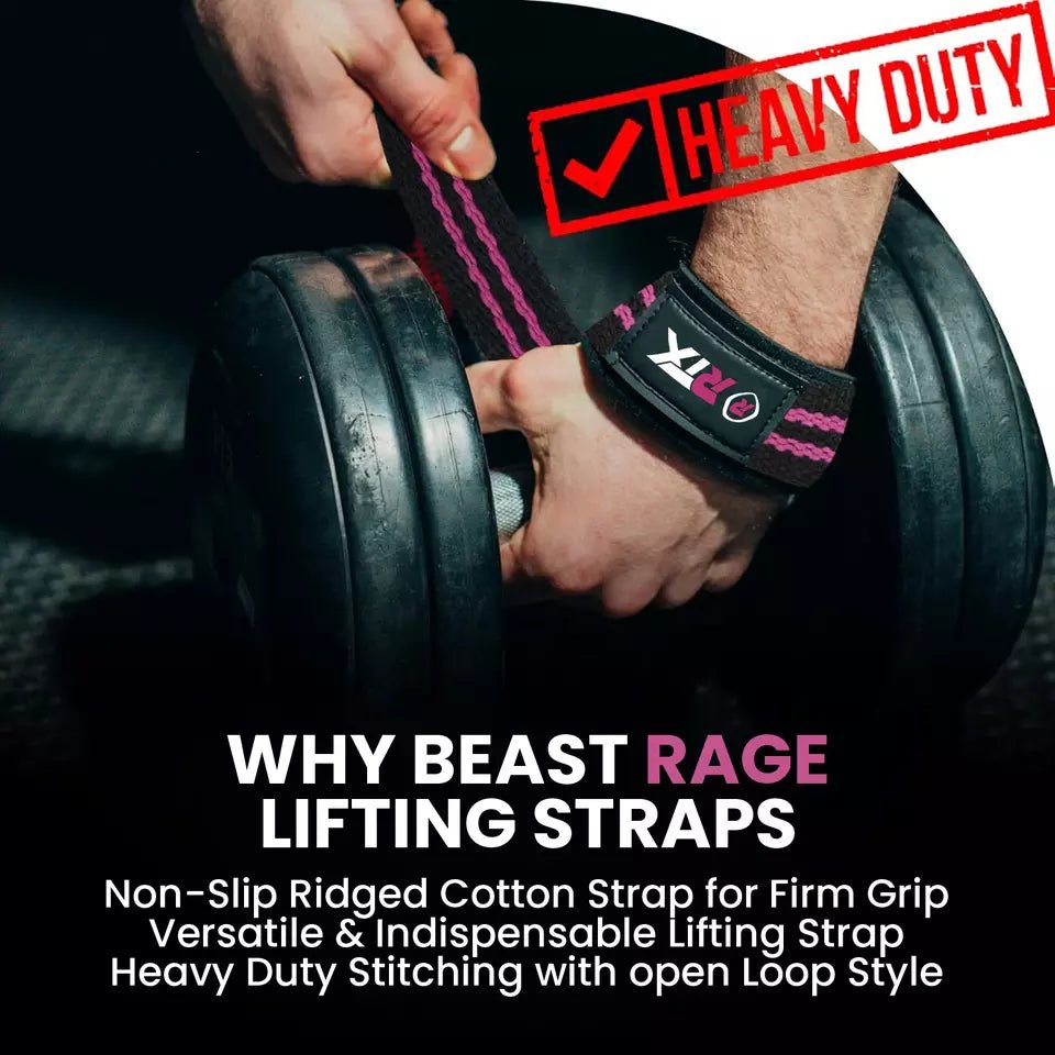 RTX Sports Weightlifting Straps| Wrist Support | Non - Slip Grip | Fitness