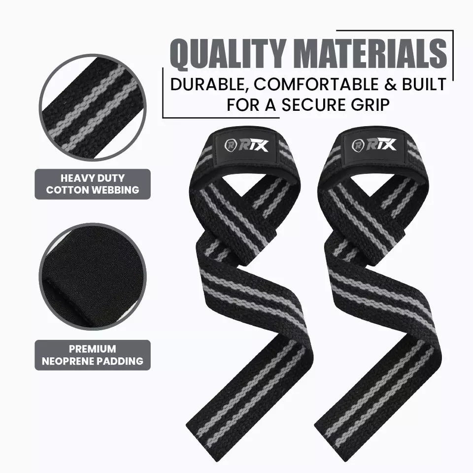 RTX Sports Weightlifting Straps| Wrist Support | Non - Slip Grip | Fitness