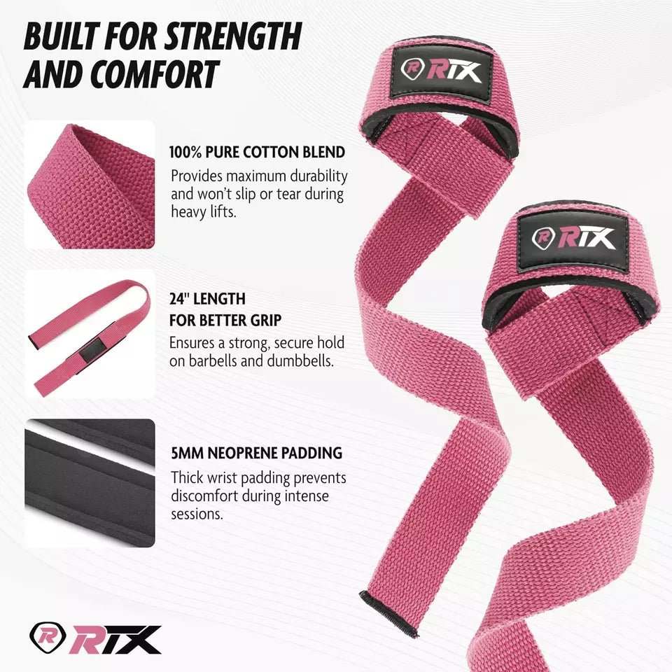 RTX Sports Weightlifting Straps| Wrist Support | Non - Slip Grip | Fitness