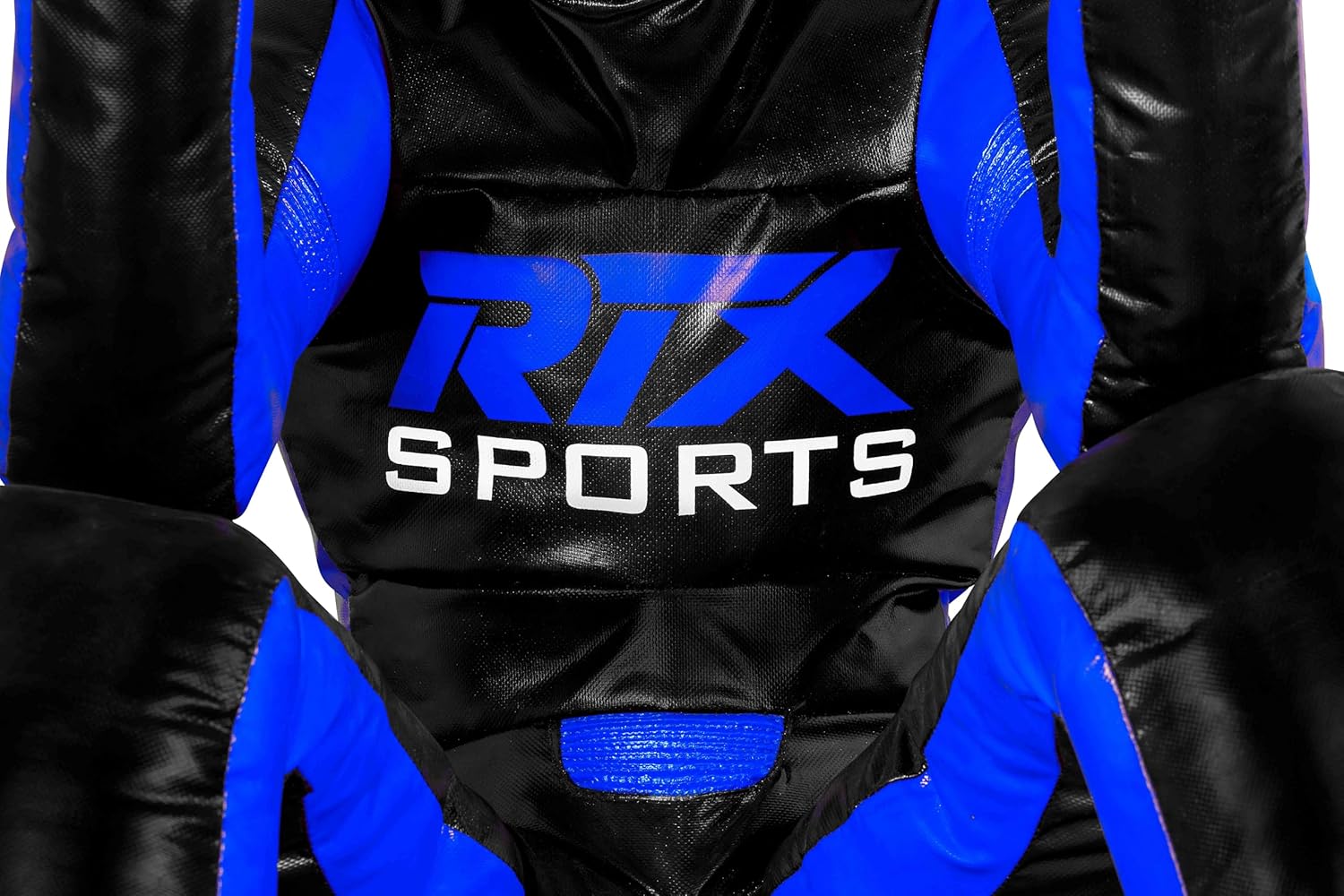 180cm Vinyl Unfilled Sitting Grappling Dummy - Blue & Black for BJJ, MMA, Judo