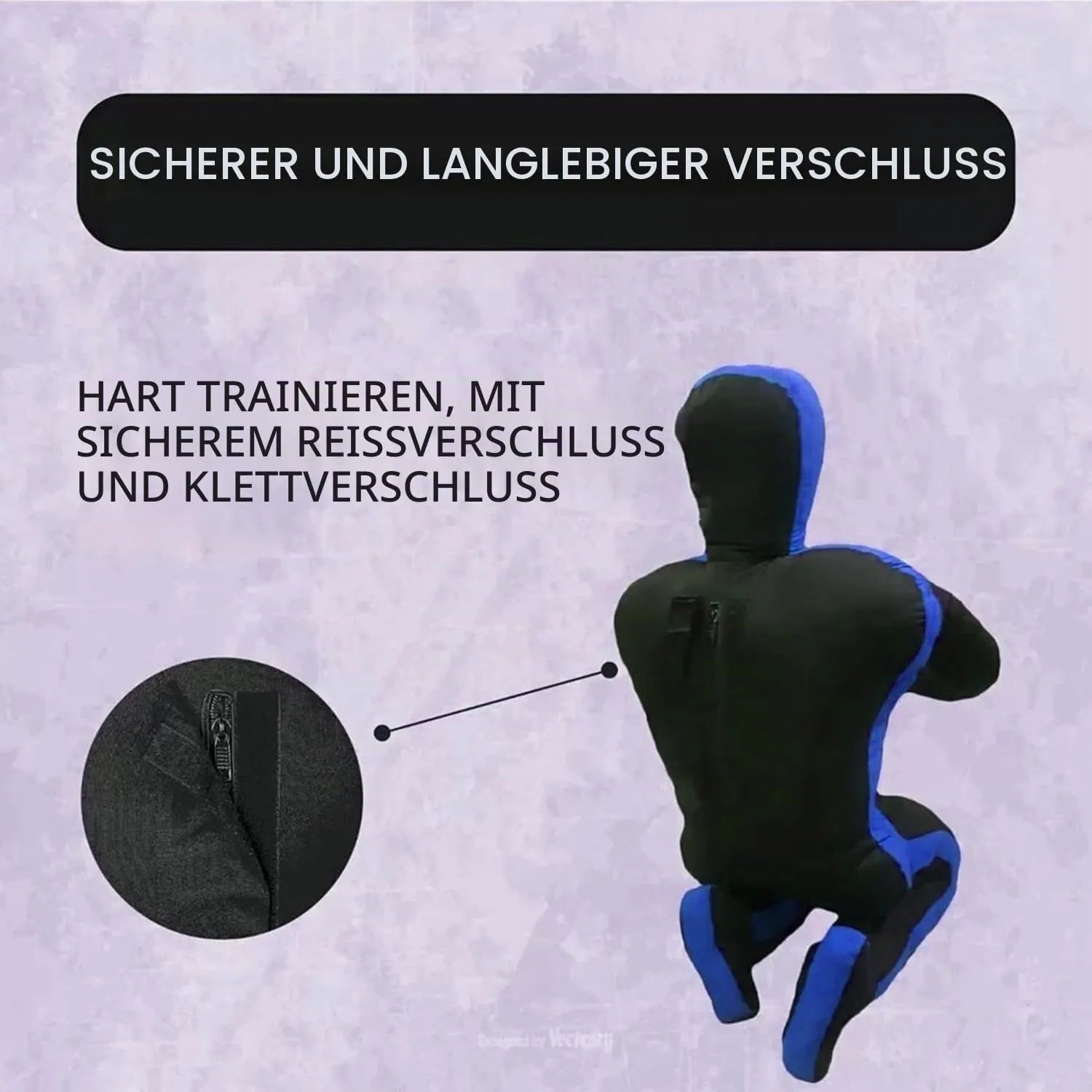 Canvas Unfilled Sitting Grappling Dummy - Blue & White for BJJ, MMA, Judo