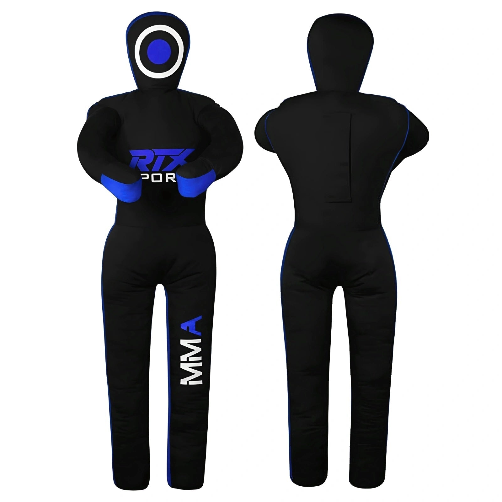 Canvas Unfilled Standing Grappling Dummy - Blue & Black for BJJ, MMA, Judo