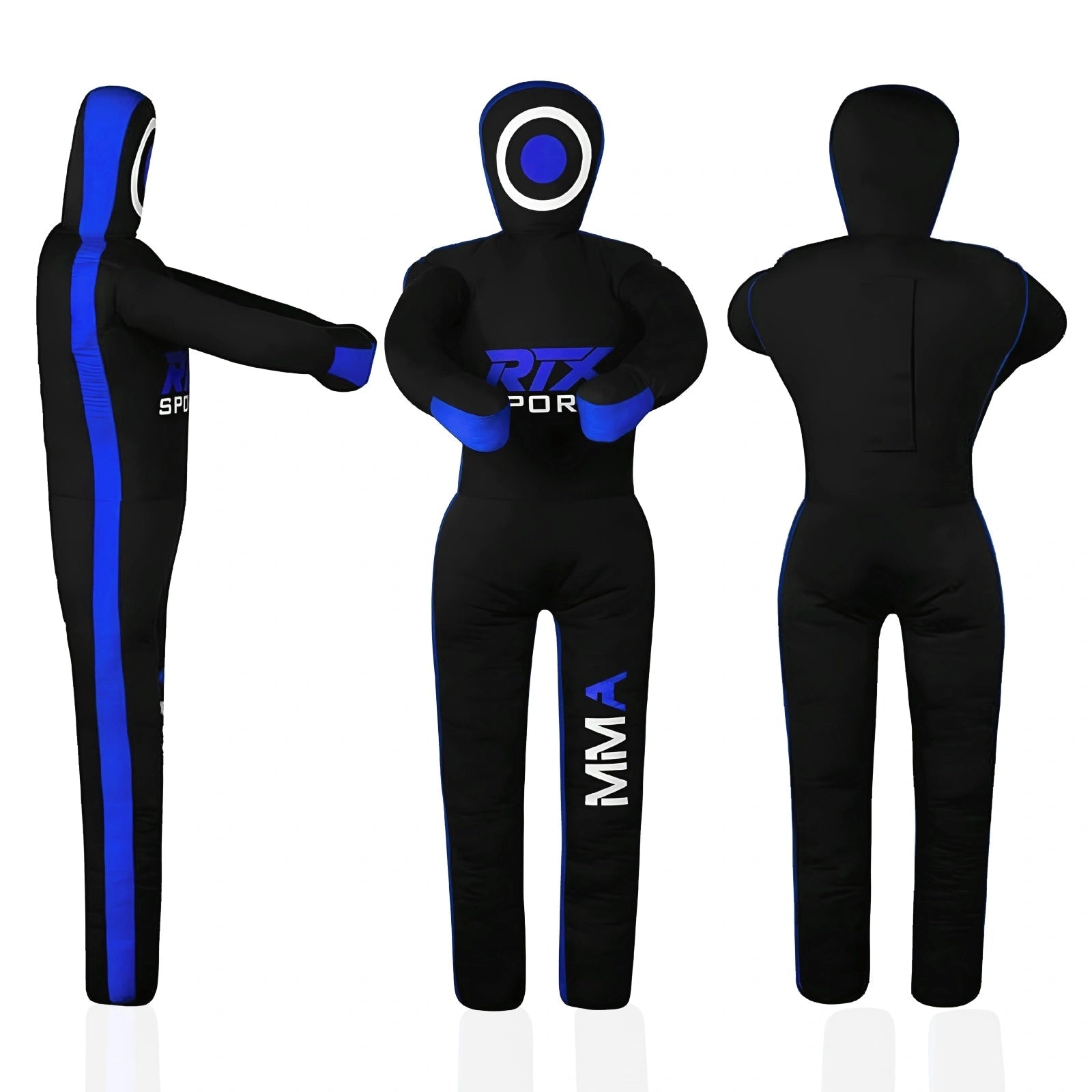 Canvas Unfilled Standing Grappling Dummy - Blue & Black for BJJ, MMA, Judo