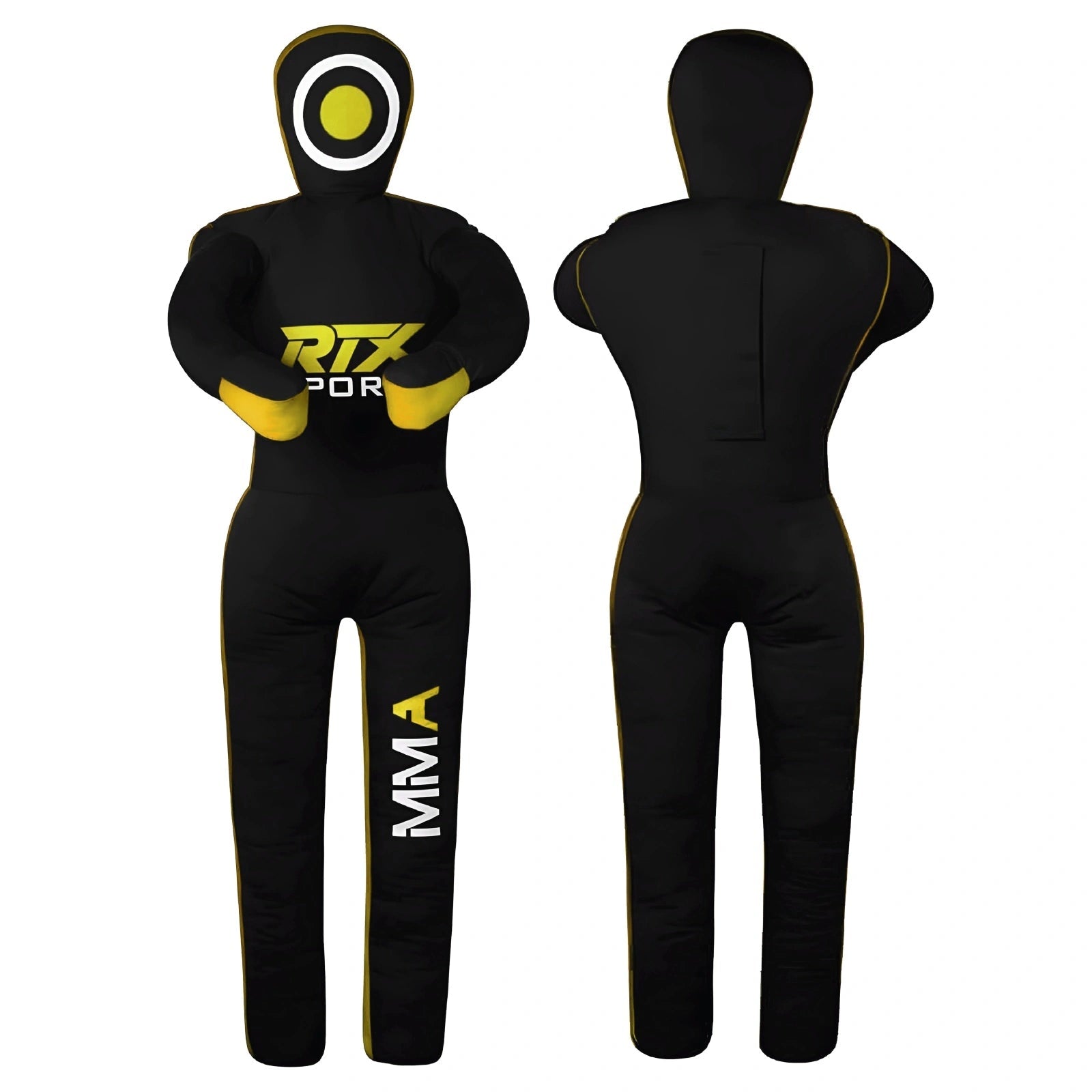 Canvas Unfilled Standing Grappling Dummy - Yellow & Black for BJJ, MMA, Judo