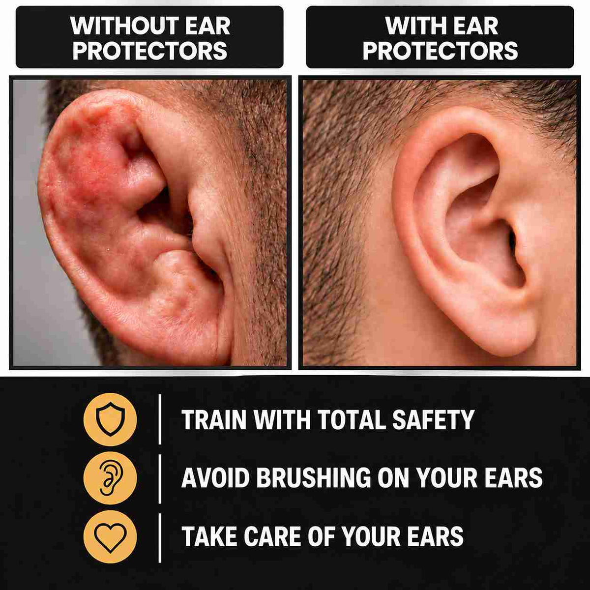 Ear Muffs–Adjustable Neoprene Ear Guards for BJJ & MMA