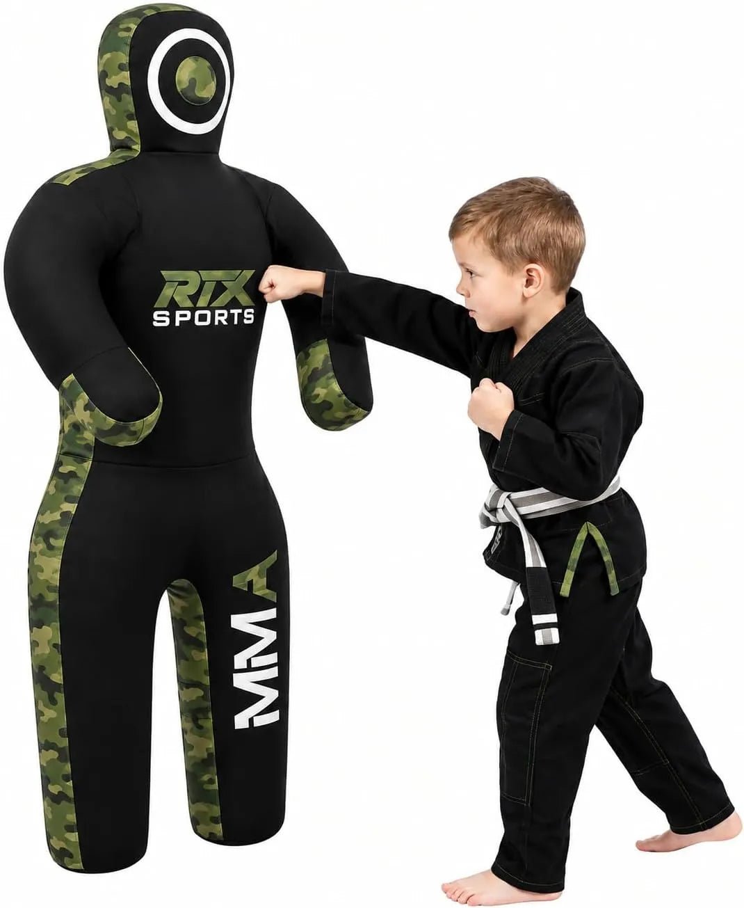 Kids MMA Judo Grappling Dummy - Punch Bag for Brazilian Jiu-Jitsu (BJJ), Wrestling and MMA Training, Canvas, Unfilled, 47"