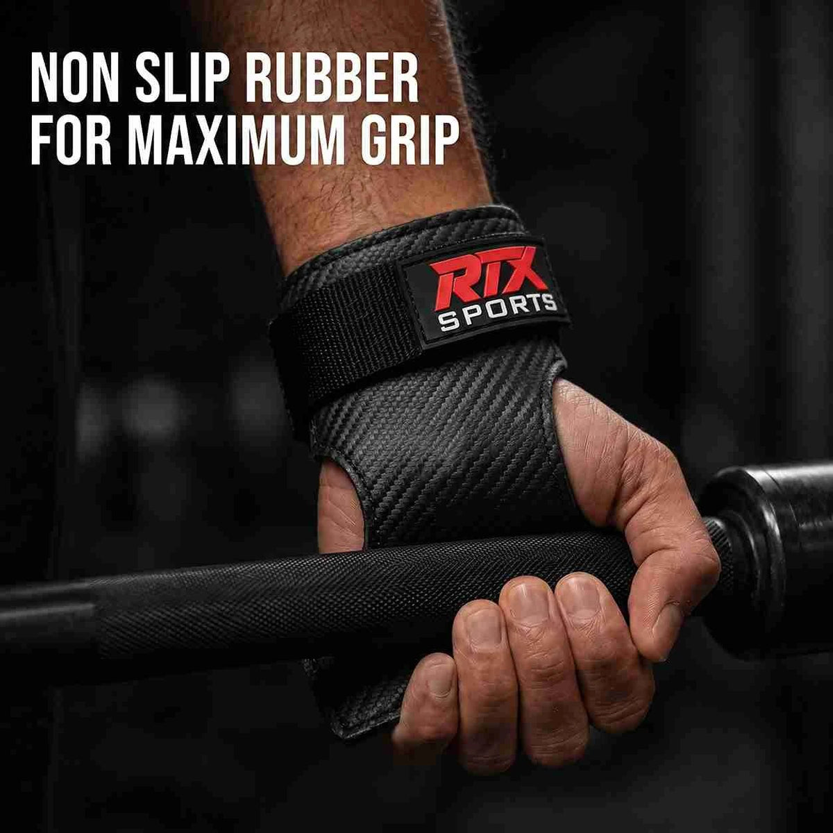 RTX Leder Zughilfen Krafttraining – Lifting Straps mit Premium Grip, Griffhilfe für Deadlift, Fitness & Gym, Handgelenkbandagen für & Gewichtheben, Damen & Herren, 1 Pair