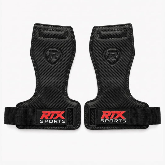 RTX Leder Zughilfen Krafttraining – Lifting Straps mit Premium Grip, Griffhilfe für Deadlift, Fitness & Gym, Handgelenkbandagen für & Gewichtheben, Damen & Herren, 1 Pair